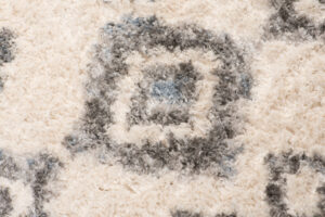 Tappeto Versay Crema Grigio Rombi con Frange