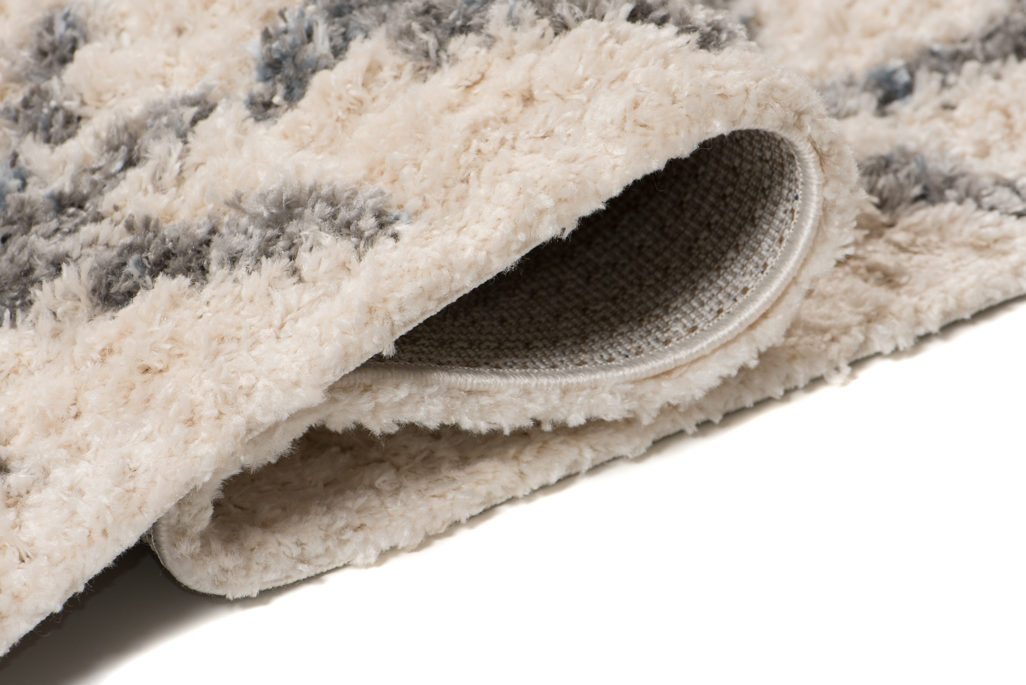 Tappeto Versay Crema Grigio Rombi con Frange