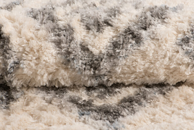 Tappeto Versay Crema Grigio Rombi con Frange