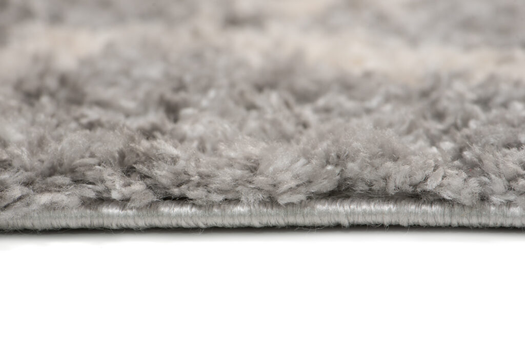 Tappeto Versay Grigio Crema Zigzag a Zigzag con Frange