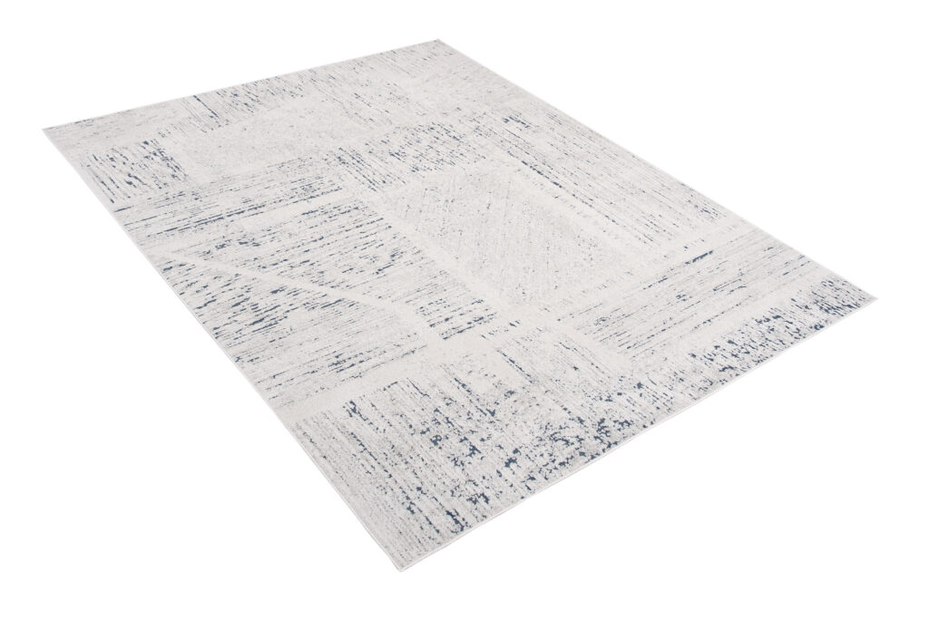 Tappeto Lotus Vintage Puntinato Blu Avorio Moderno Pelo Corto