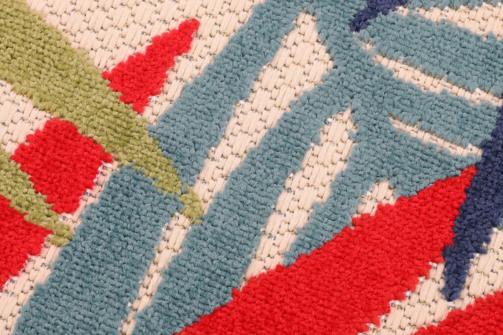 Tappeto Esterno Patio Rotondo Multicolore Foglie