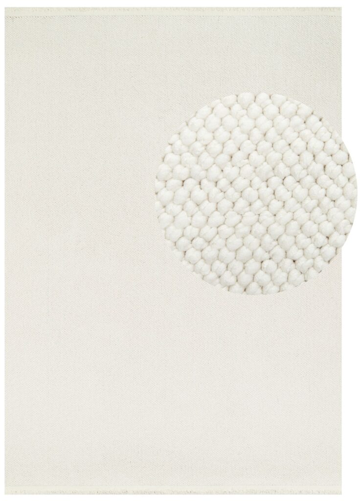 Tappeto Agra Crema Moderno con Frange
