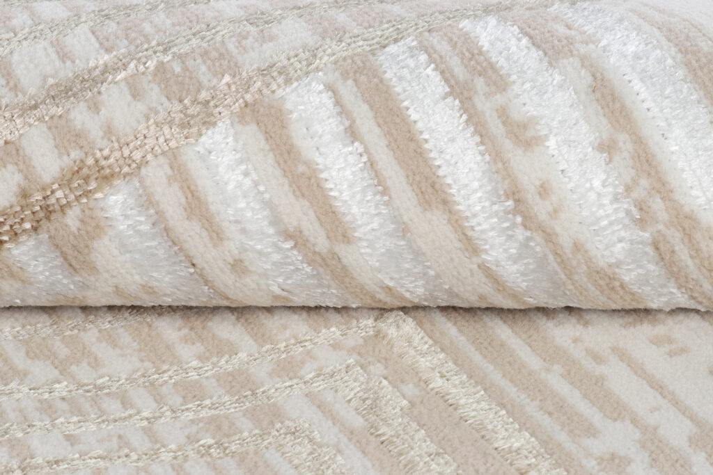 Tappeto Crystal Rotondo Beige Marrone Crema Righe