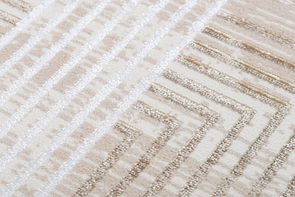 Tappeto Crystal Rotondo Beige Marrone Crema Righe