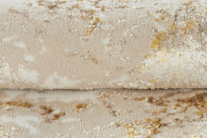 Tappeto Crystal Rotondo Beige Oro Crema Marmo