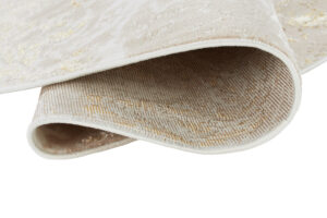 Tappeto Crystal Rotondo Beige Oro Crema Marmo