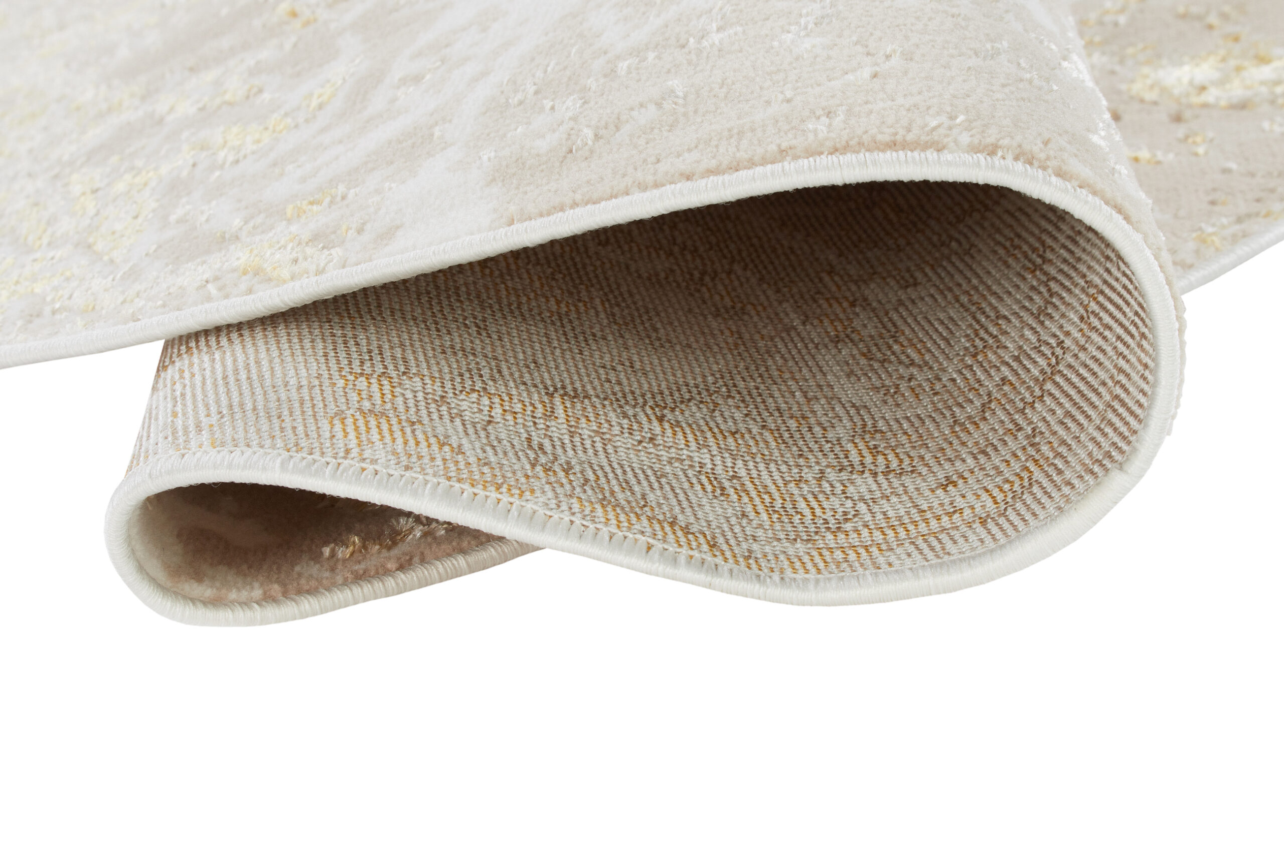 Tappeto Crystal Rotondo Beige Oro Crema Marmo