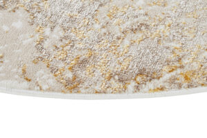 Tappeto Crystal Rotondo Beige Oro Crema Marmo