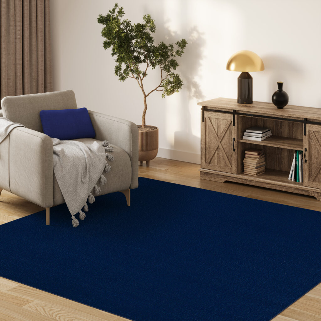 Tappeto Mono Quadrato Interno Esterno Blu Scuro