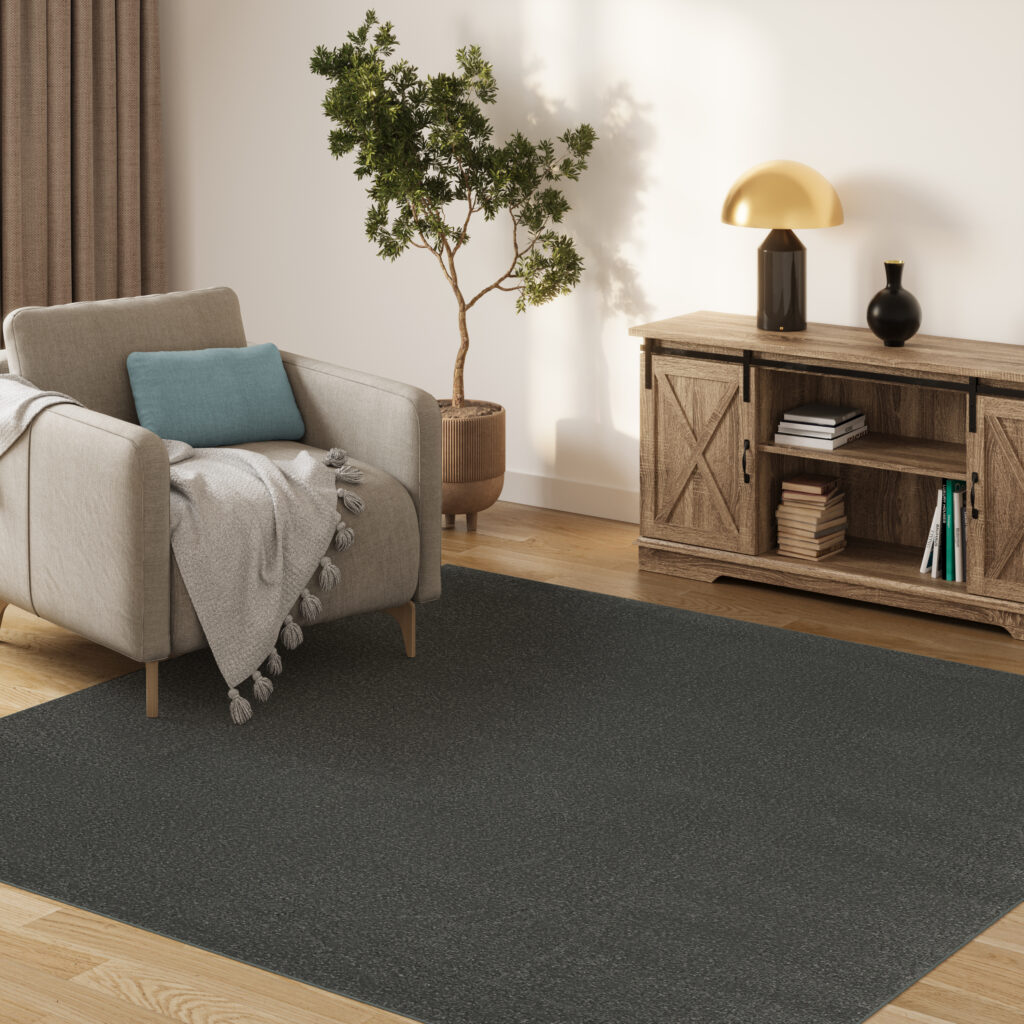 Tappeto Mono Quadrato Interno Esterno Grigio Scuro