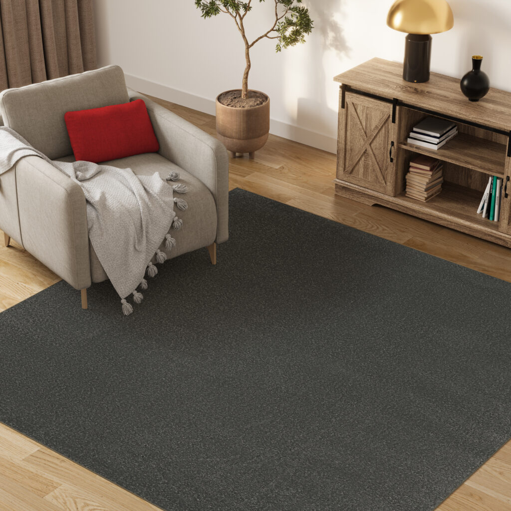 Tappeto Mono Quadrato Interno Esterno Grigio Scuro