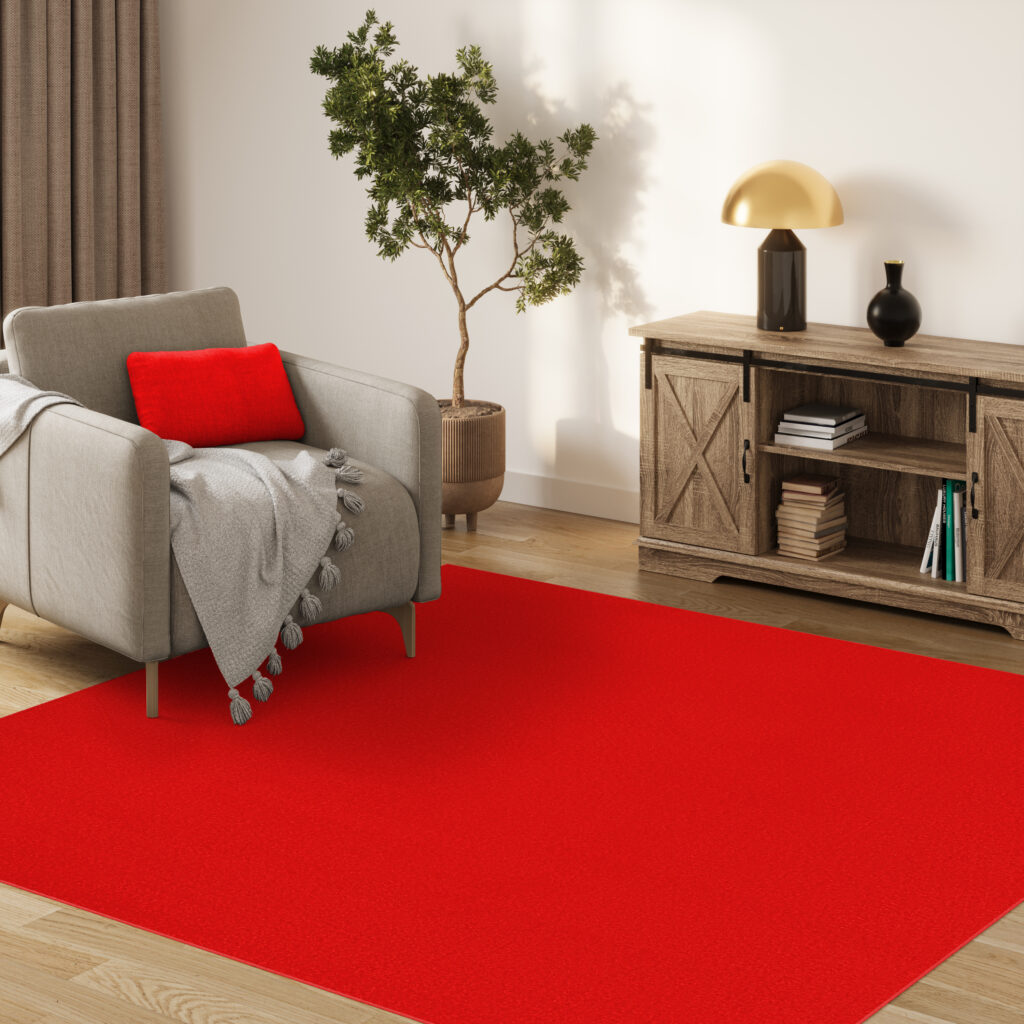 Tappeto Mono Quadrato Interno Esterno Rosso