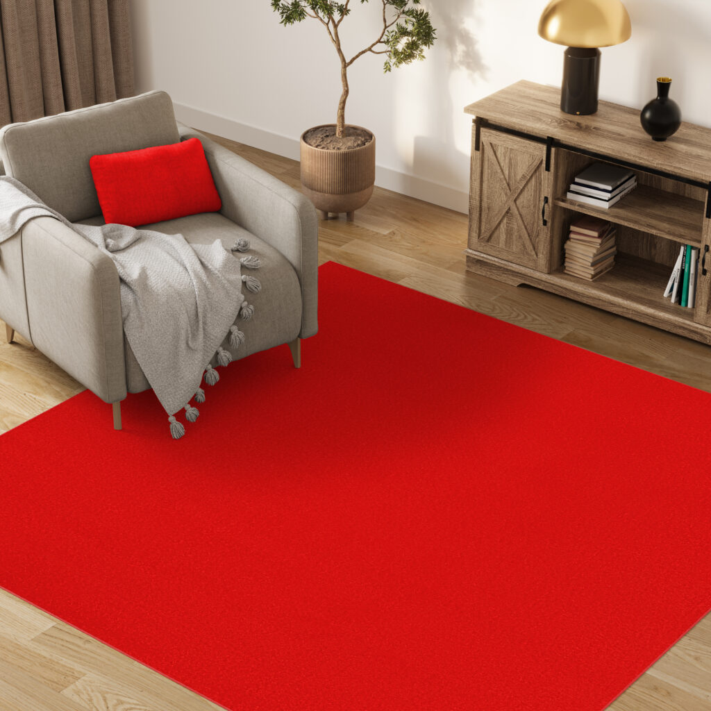 Tappeto Mono Quadrato Interno Esterno Rosso