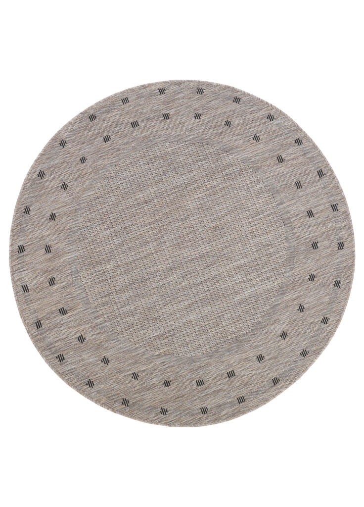 Tappeto Melissa Rotondo Marrone Cornice Indoor Outdoor