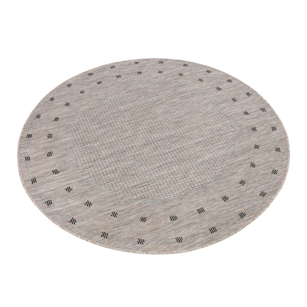 Tappeto Melissa Rotondo Marrone Cornice Indoor Outdoor