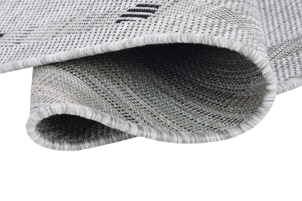 Tappeto Melissa Rotondo Grigio Cornice Indoor Outdoor