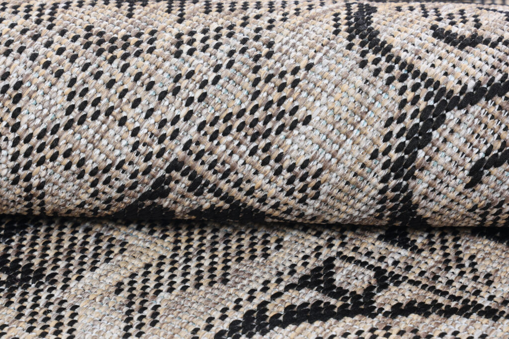 Tappeto Melissa Rotondo Marrone Nero Mosaico Indoor Outdoor