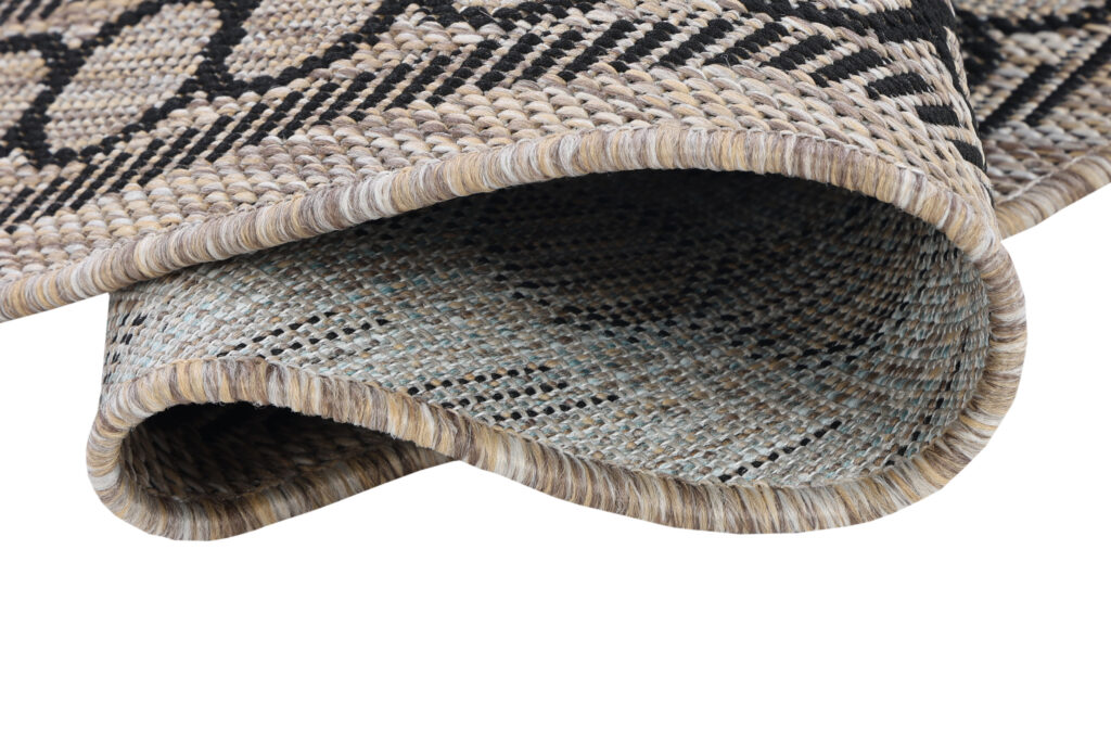 Tappeto Melissa Rotondo Marrone Nero Mosaico Indoor Outdoor