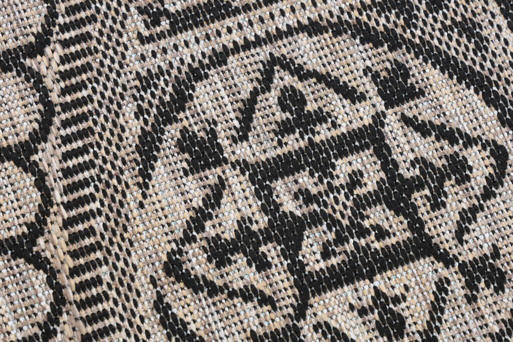 Tappeto Melissa Rotondo Marrone Nero Mosaico Indoor Outdoor