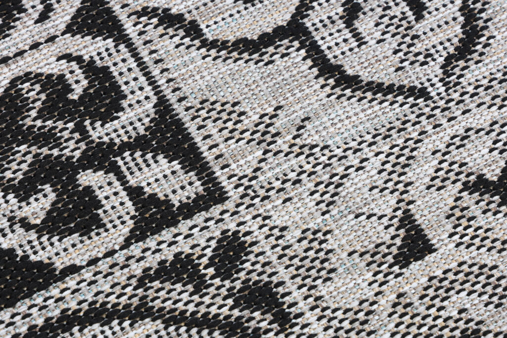 Tappeto Melissa Rotondo Grigio Nero Mosaico Indoor Outdoor