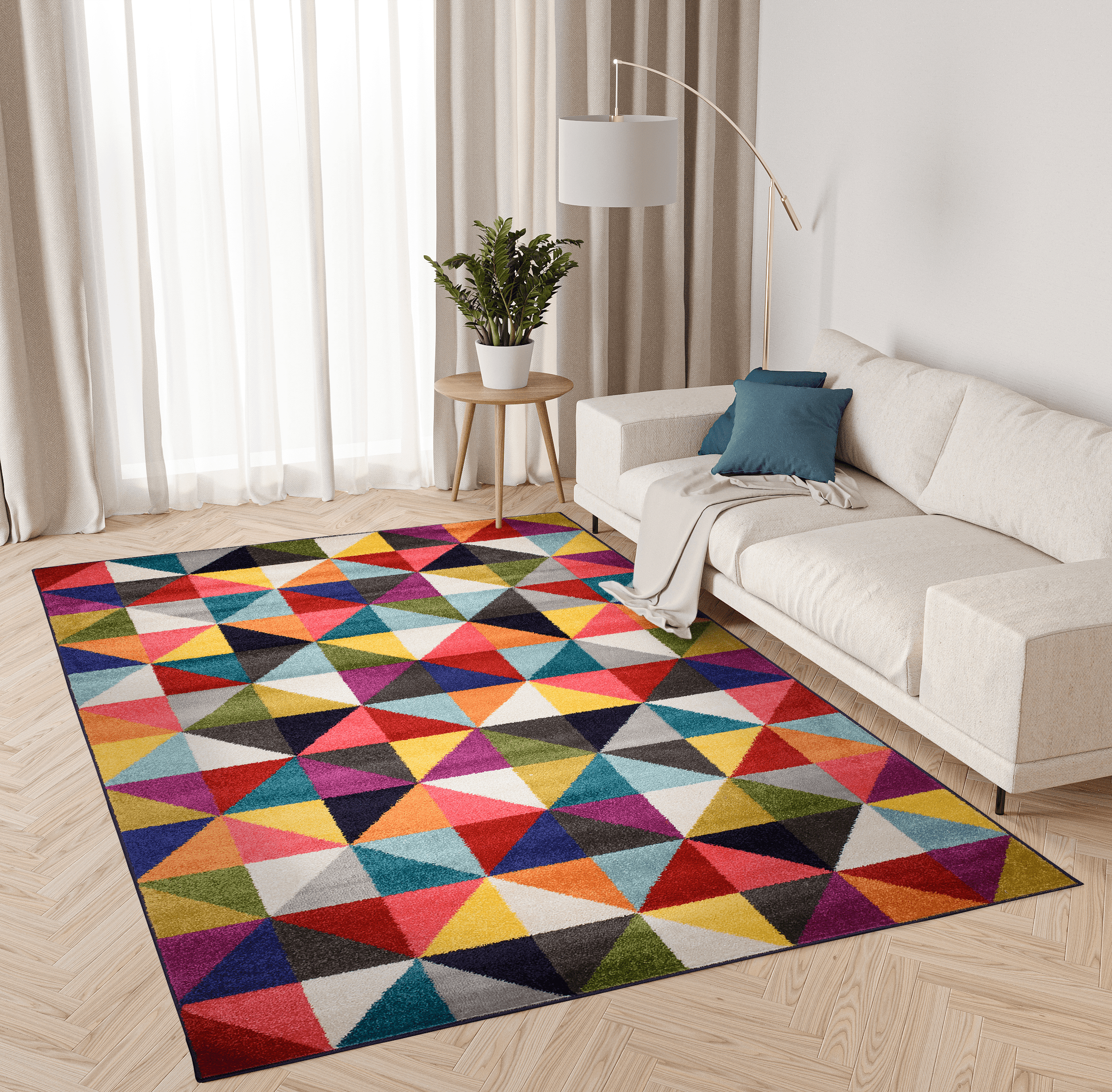 Tappeto Salsa Multicolore Triangoli