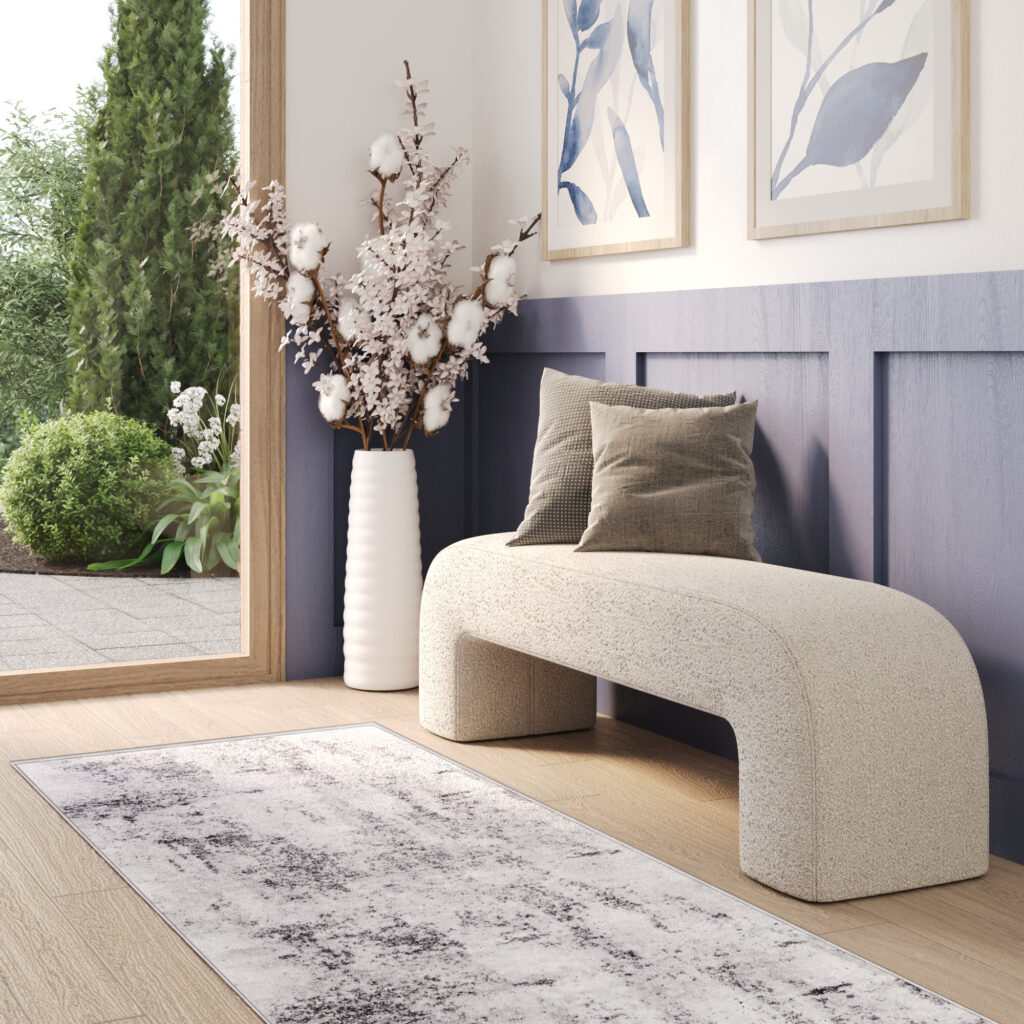 Tappeto Passatoia Sky Grigio Astratto Vintage Sfumature