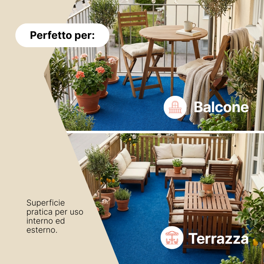 Erba Sintetica Garden Blu 7mm