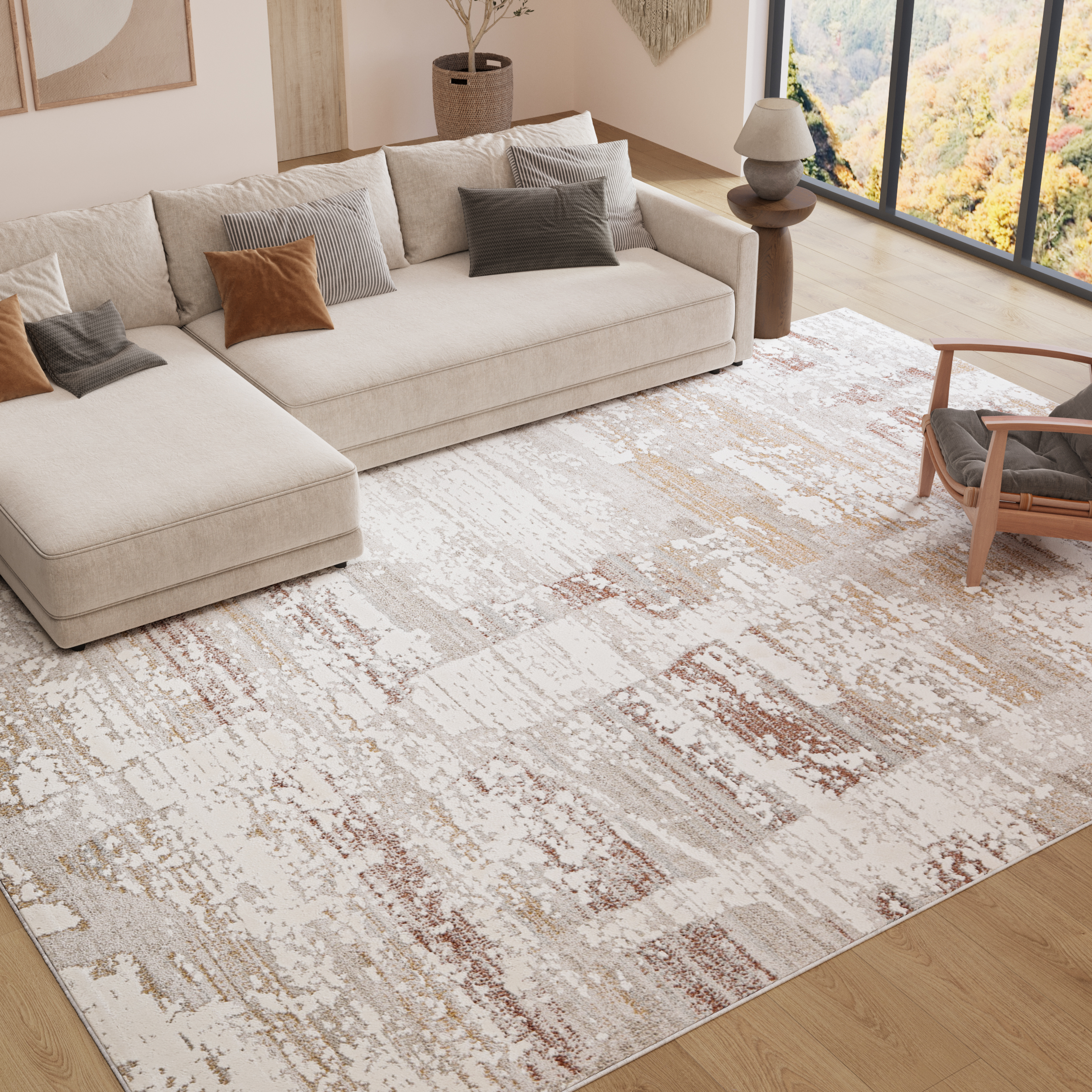 Tappeto Trend Beige Ruggine Astratto
