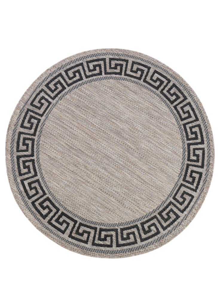 Tappeto Melissa Rotondo Marrone Nero ZigZag Indoor Outdoor