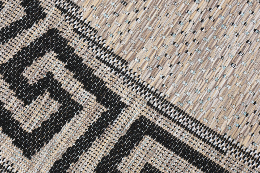 Tappeto Melissa Rotondo Marrone Nero ZigZag Indoor Outdoor