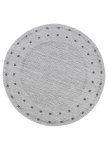 Tappeto Melissa Rotondo Grigio Nero ZigZag Indoor Outdoor