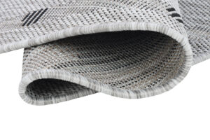 Tappeto Melissa Rotondo Grigio Nero ZigZag Indoor Outdoor