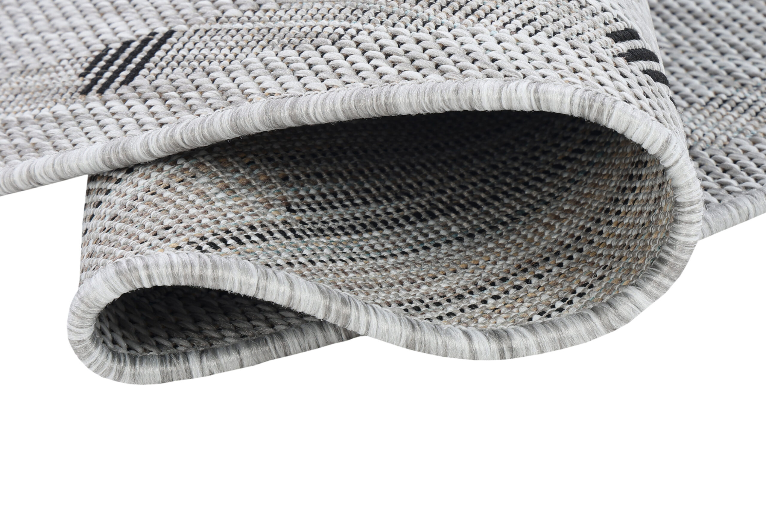 Tappeto Melissa Rotondo Grigio Nero ZigZag Indoor Outdoor