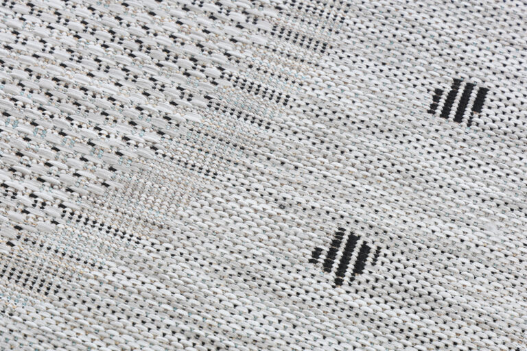 Tappeto Melissa Rotondo Grigio Nero ZigZag Indoor Outdoor