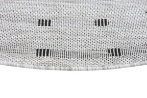 Tappeto Melissa Rotondo Grigio Nero ZigZag Indoor Outdoor