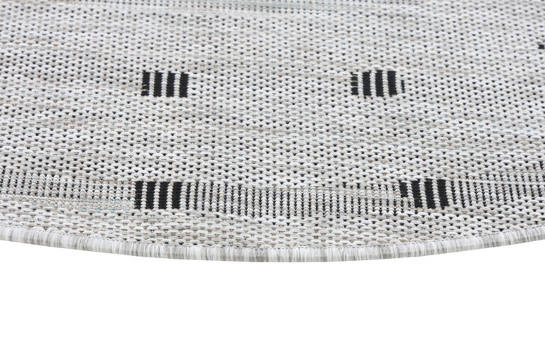 Tappeto Melissa Rotondo Grigio Nero ZigZag Indoor Outdoor