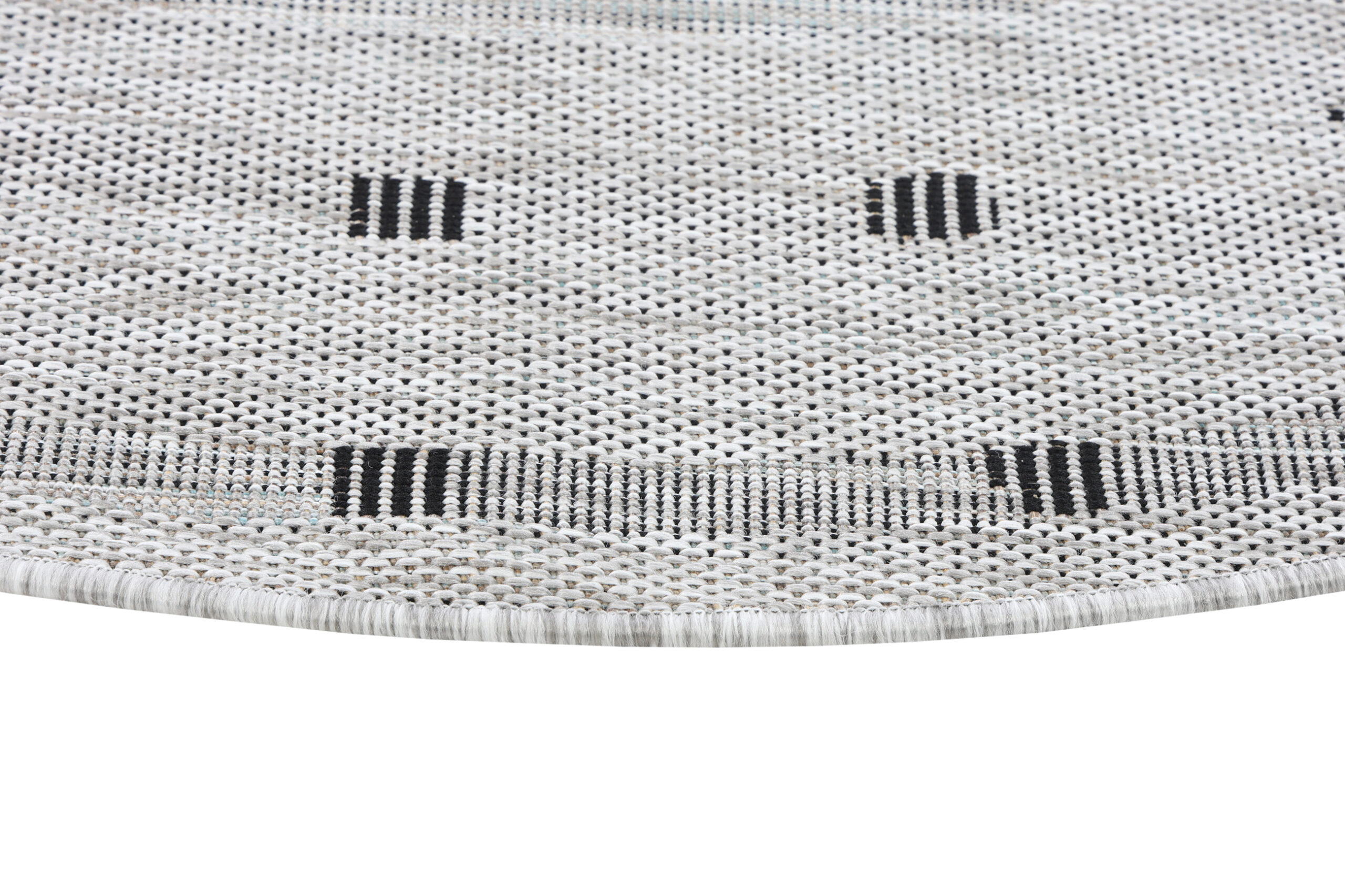 Tappeto Melissa Rotondo Grigio Nero ZigZag Indoor Outdoor