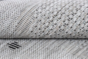 Tappeto Melissa Rotondo Grigio Nero ZigZag Indoor Outdoor