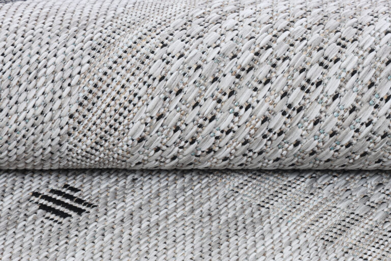 Tappeto Melissa Rotondo Grigio Nero ZigZag Indoor Outdoor