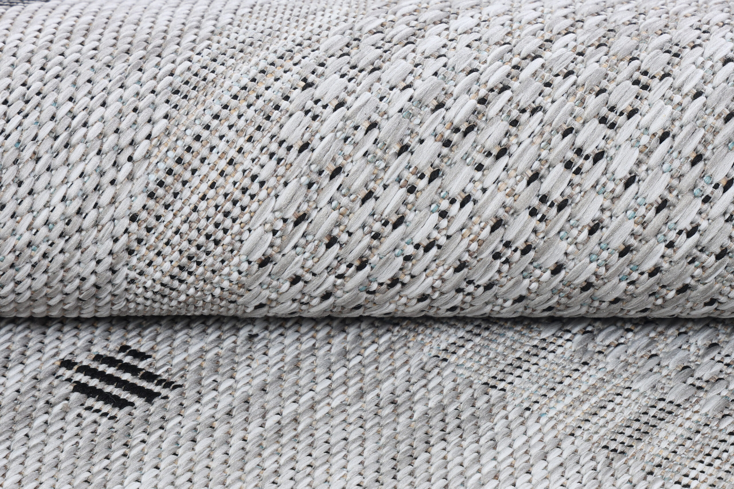 Tappeto Melissa Rotondo Grigio Nero ZigZag Indoor Outdoor