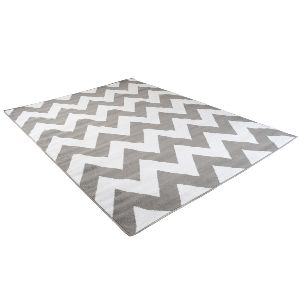 Tappeto Firet Grigio Bianco ZigZag