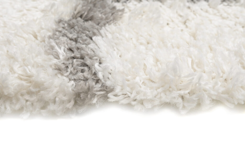 Tappeto Evra Shaggy Geometrico Crema Grigio