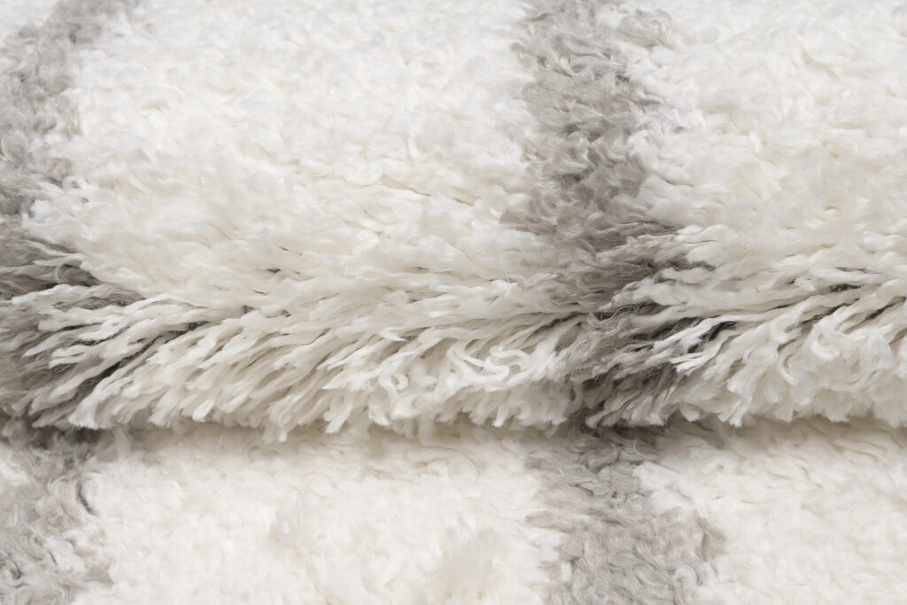 Tappeto Evra Shaggy Geometrico Crema Grigio