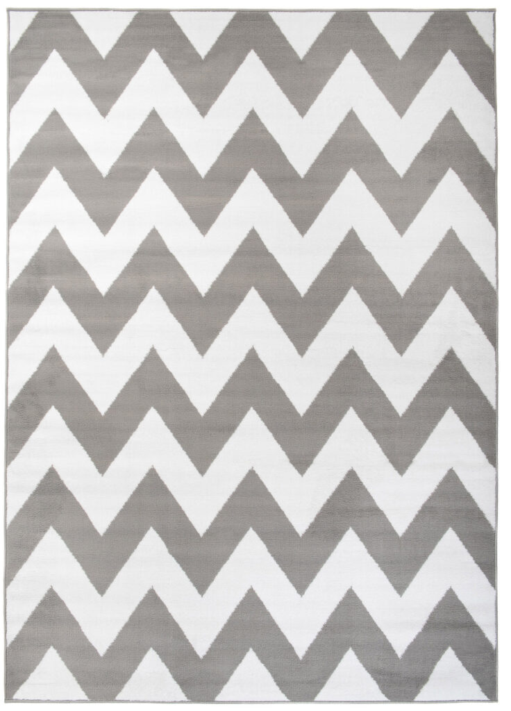 Tappeto Firet Grigio Bianco ZigZag