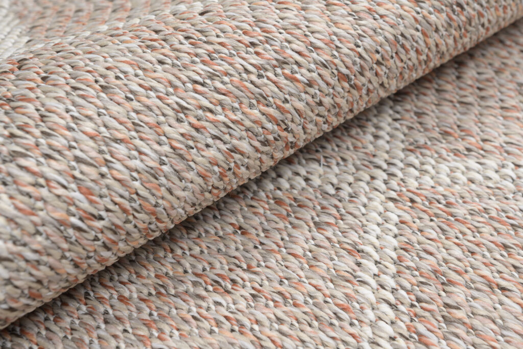 Tappeto Arruba Rotondo Moderno Taupe Quadrati Interno Esterno