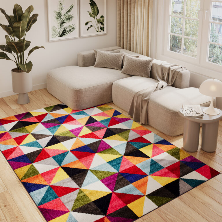 Tappeto Salsa Multicolore Triangoli