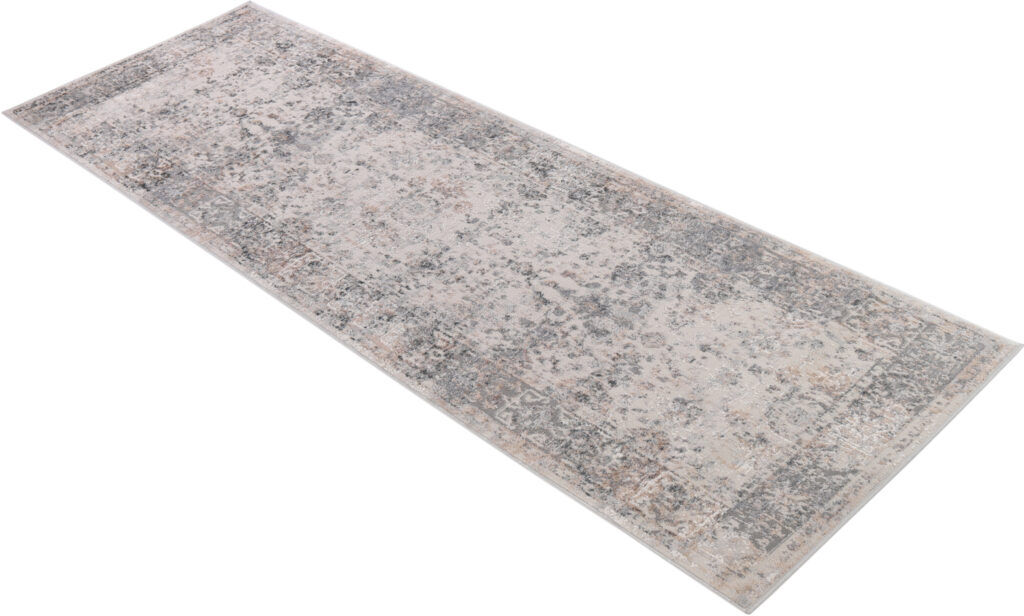Tappeto Passatoia Valley Grigio Beige Ornamenti Cornice