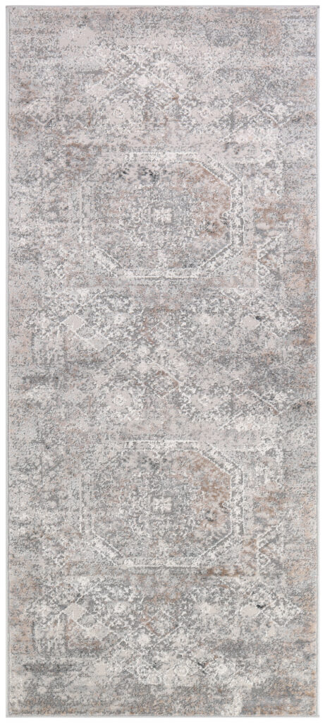 Tappeto Passatoia Valley Grigio Beige Vintage Ornamenti