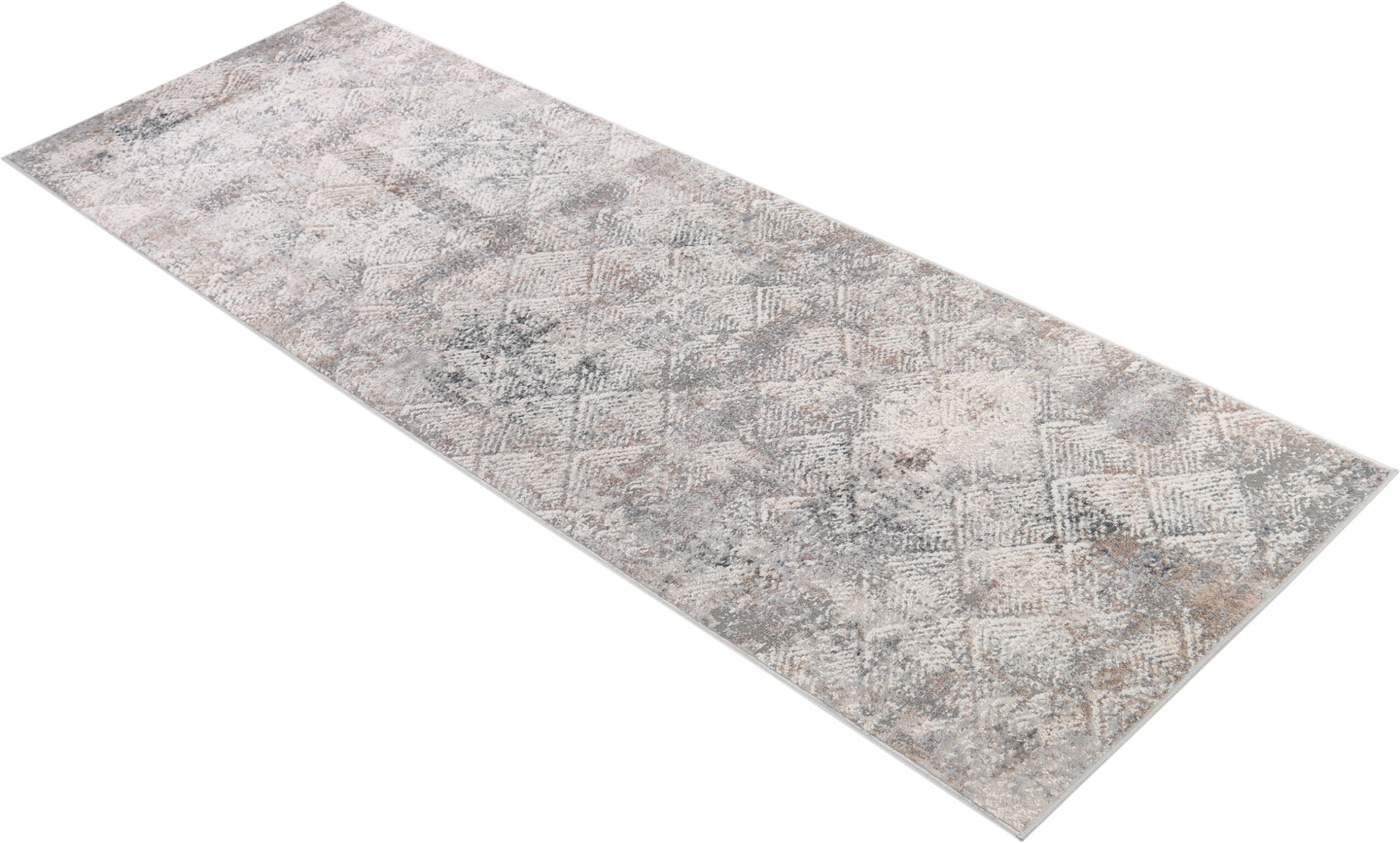 Tappeto Passatoia Valley Grigio Beige Geometrico Quadrato